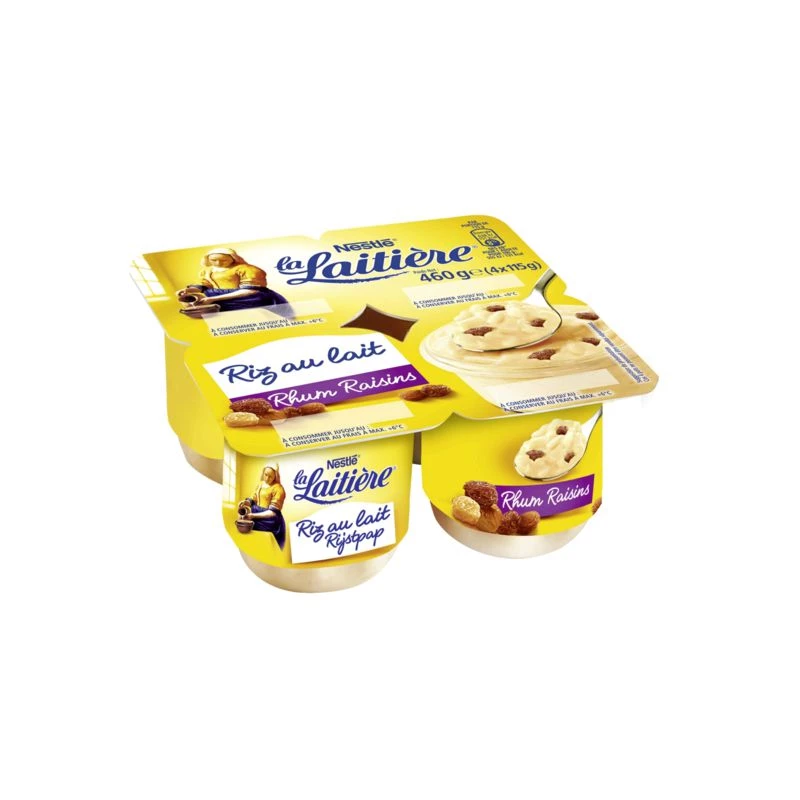 Rum & grape rice pudding 4x115g - LA LAITIÈRE