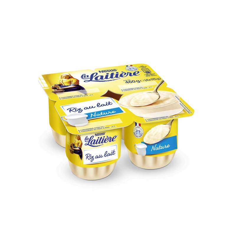 Plain rice pudding 4x115g - LA LAITIERE