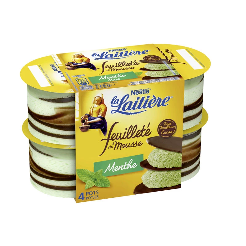 Dessert feuilleté de mousse à la menthe 4x57g - LA LAITIÈRE