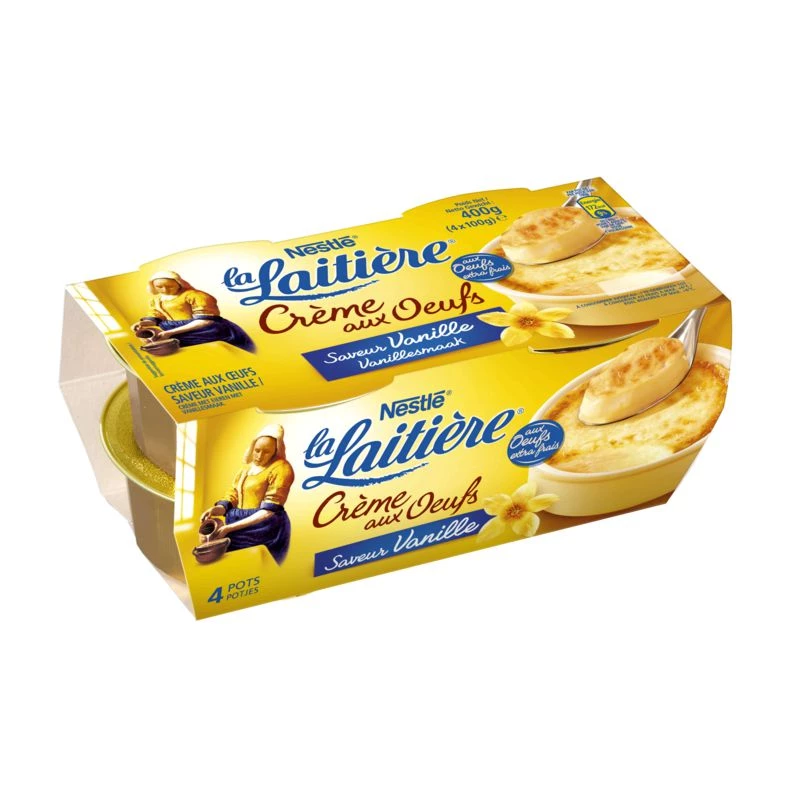 Vanilla flavored egg cream 4x100g - LA LAITIÈRE