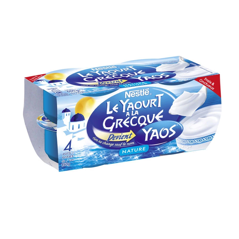 Natural Greek Yogurt 4x150g - Yaos