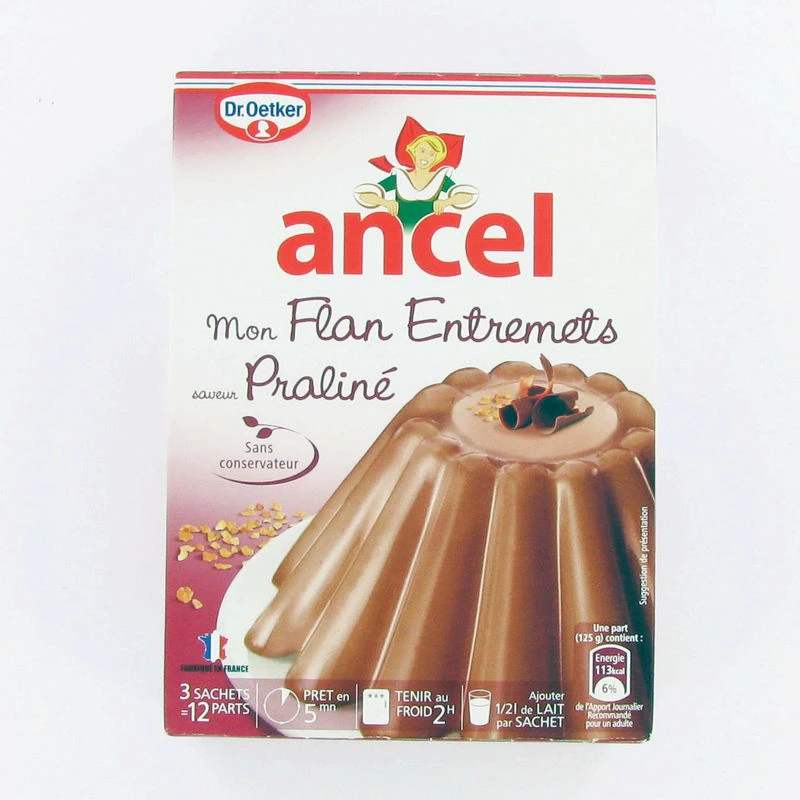 Préparation flan entremets saveur praliné 174g - ANCEL
