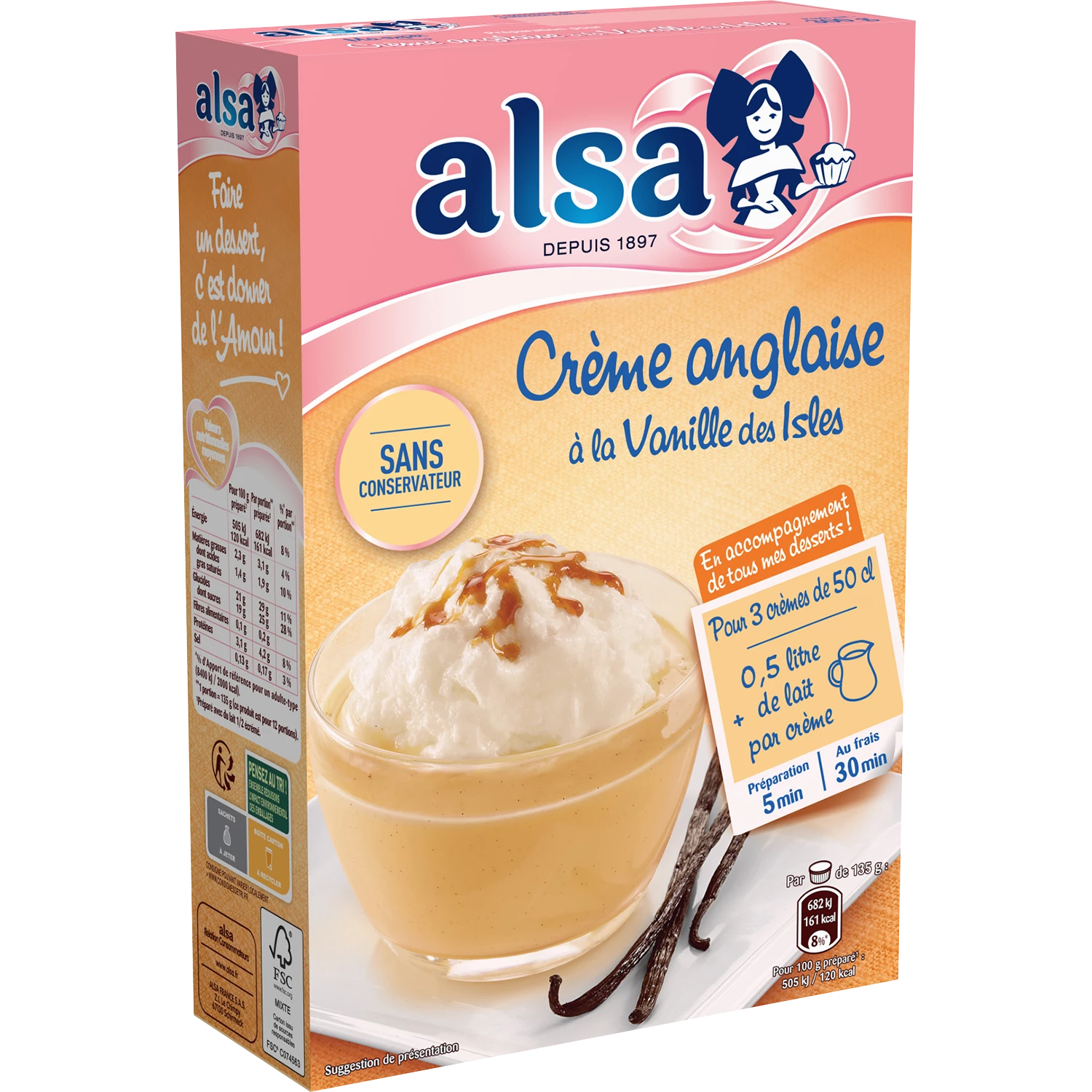 Vanillevla dessertbereiding 300g - ALSA