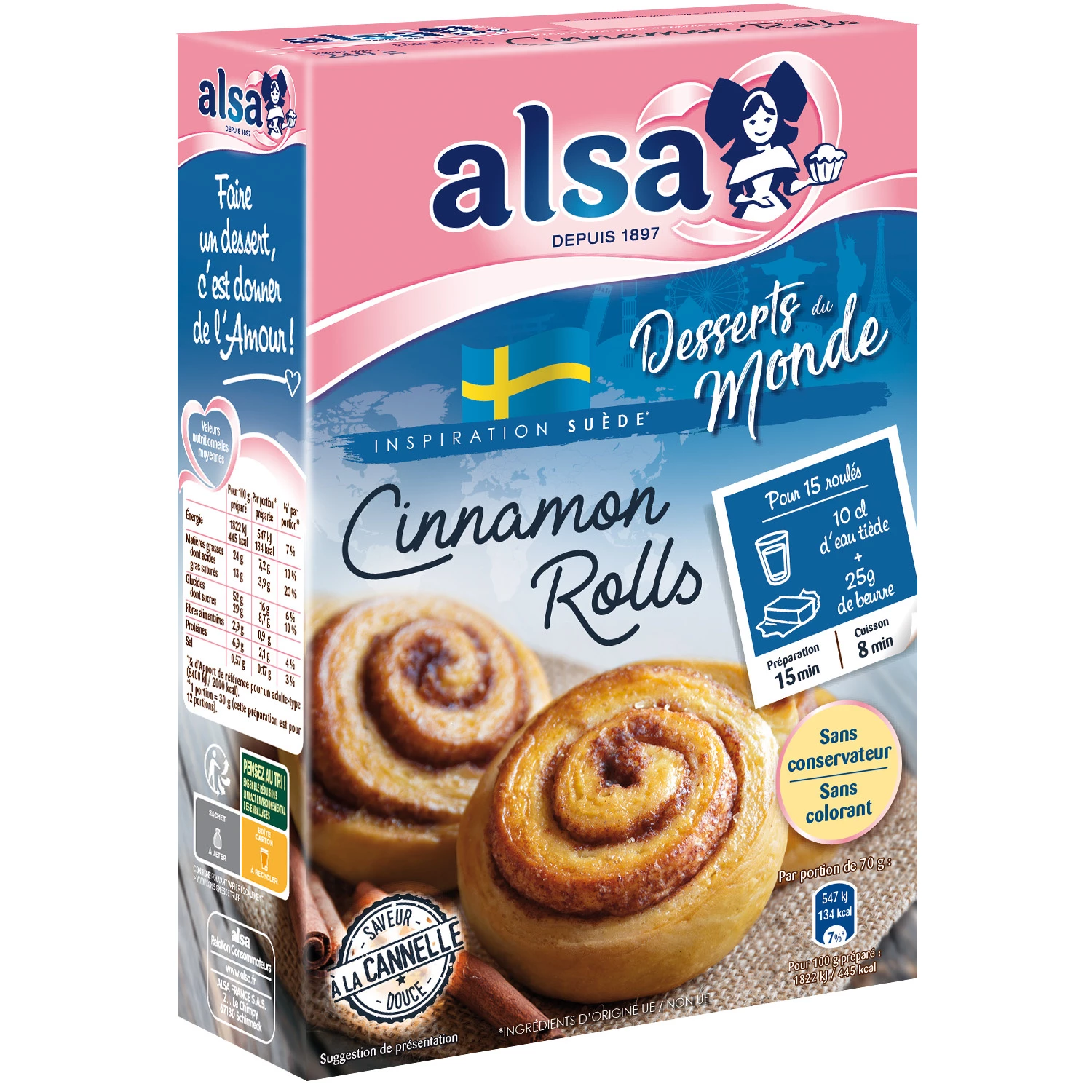 Préparation cinnamon Rolls 242g - ALSA