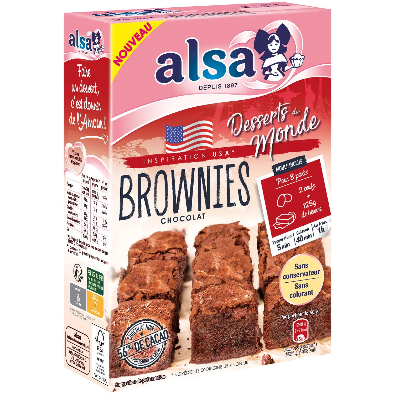 Preparation brownies 305g - ALSA