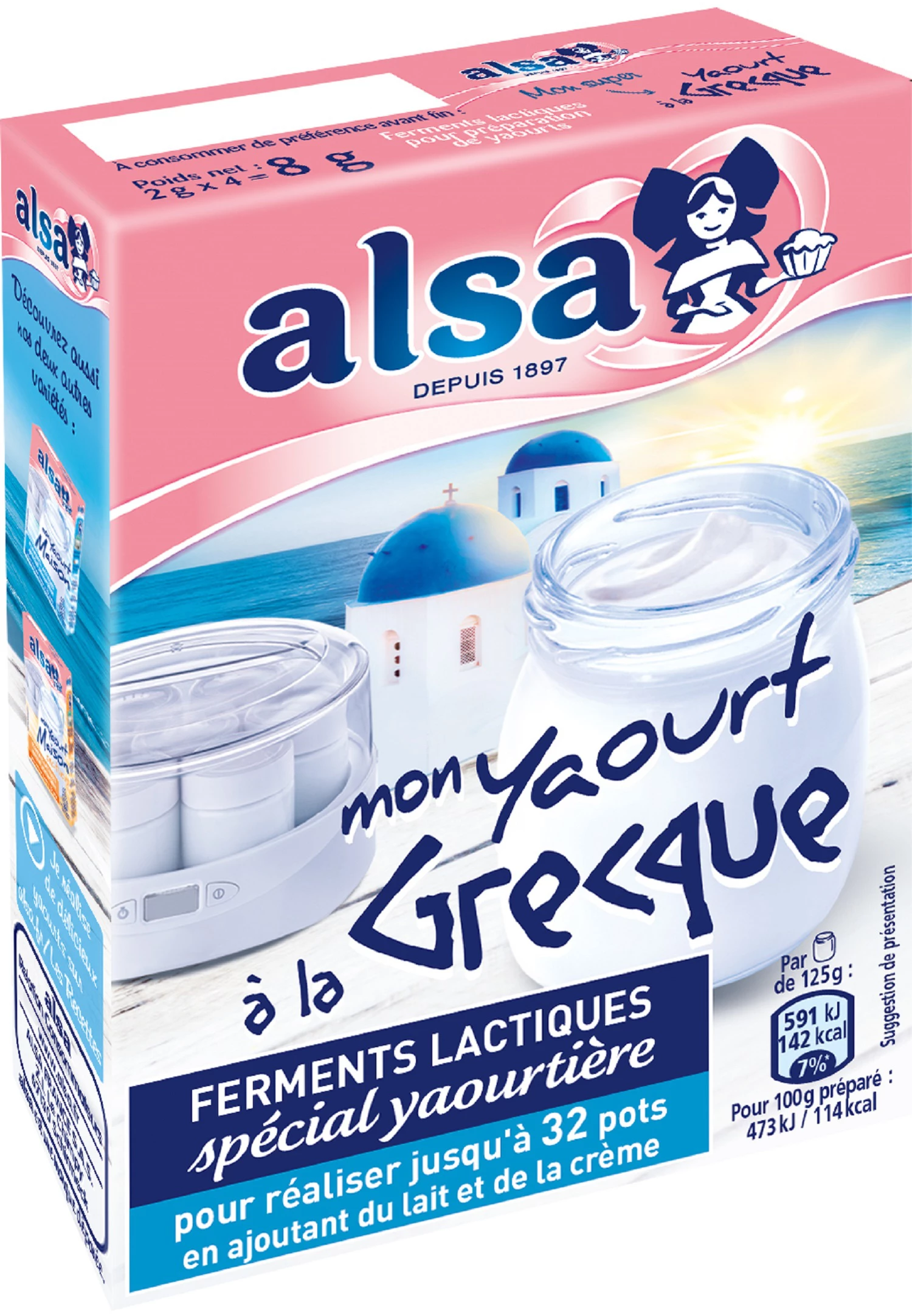 Приготовление греческого йогурта 4 шт. 8 г - ALSA