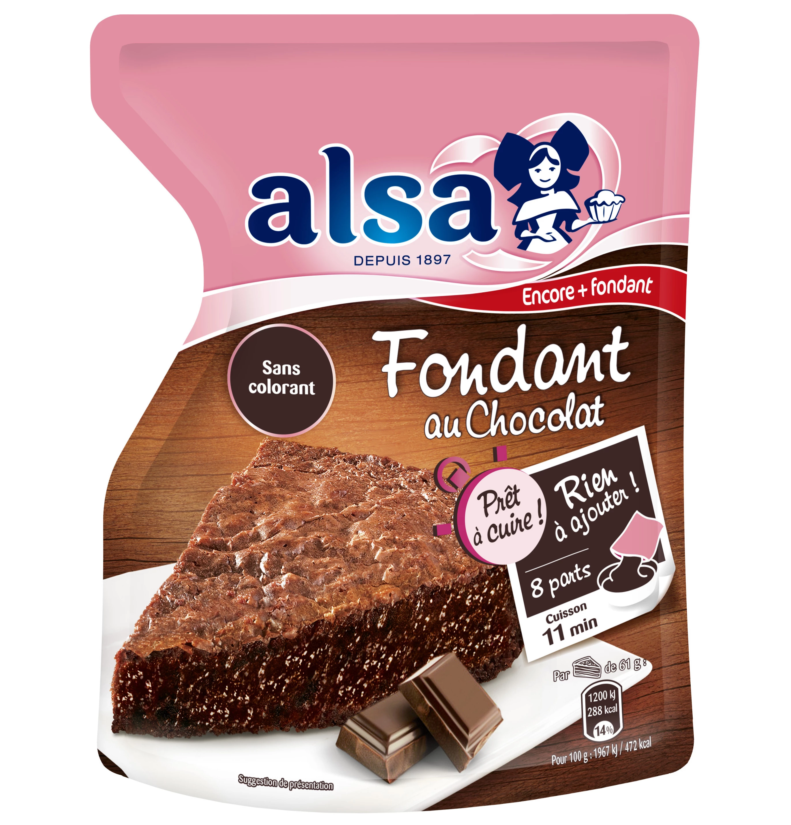 Préparation à Cuire Fondant au Chocolat Doypack 500g - ALSA
