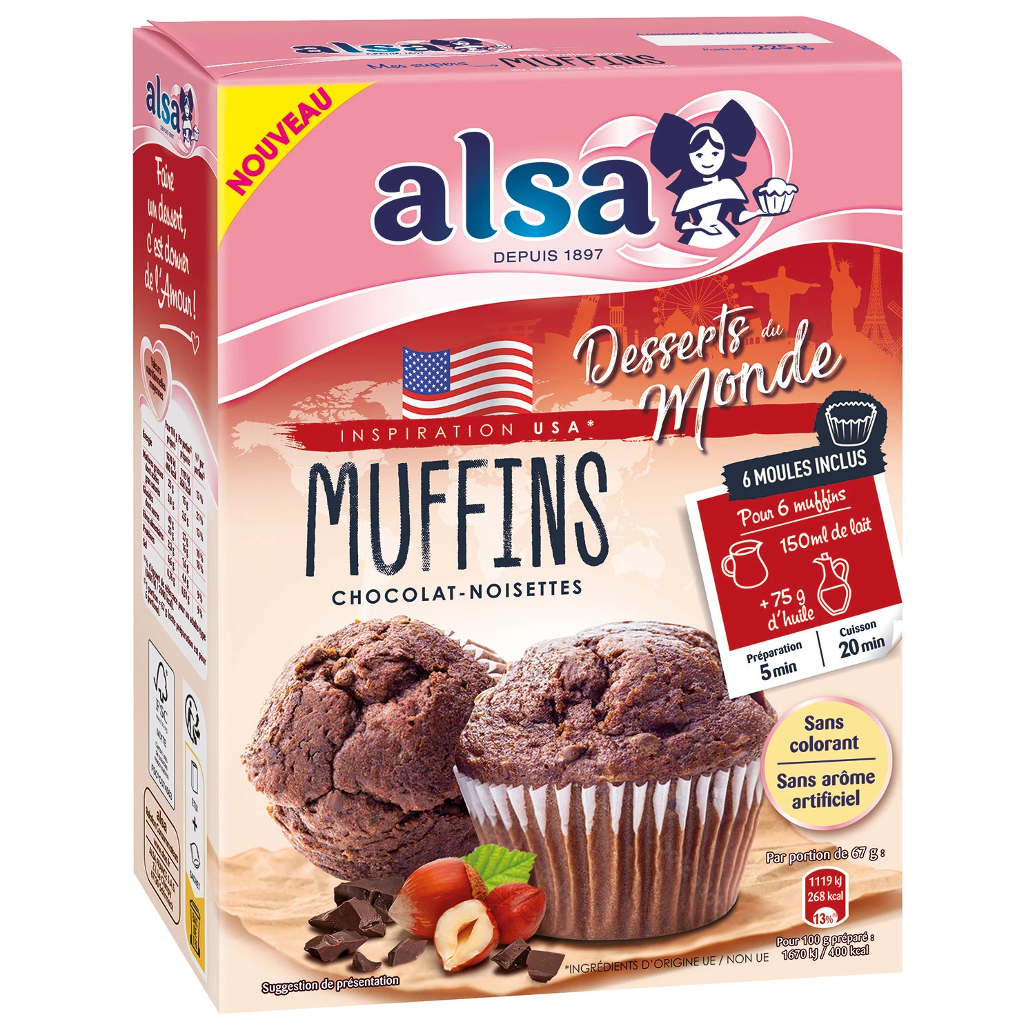 Muffins de chocolate e avelã Alsa 22
