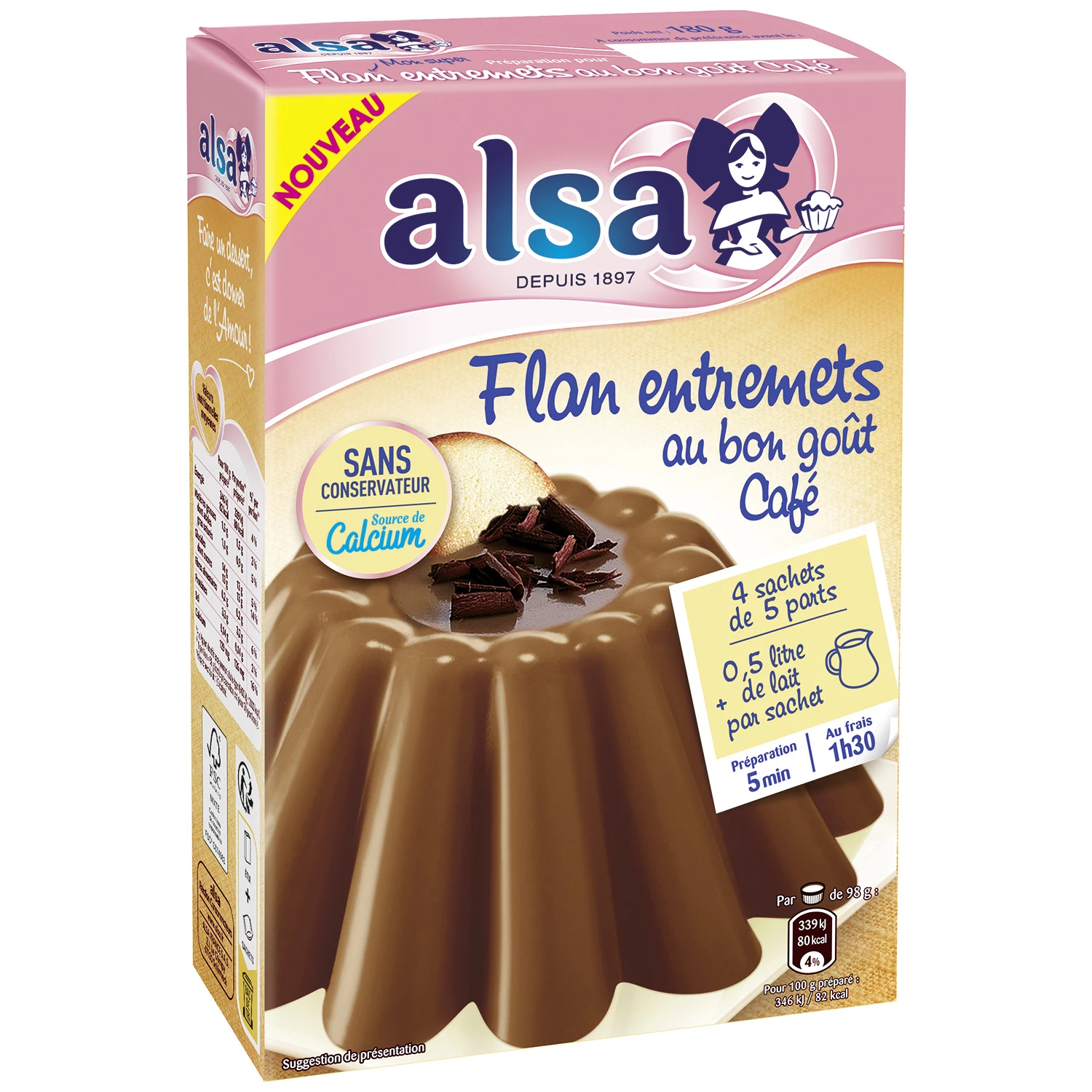 Flan Entremets Cafe 180g - ALSA