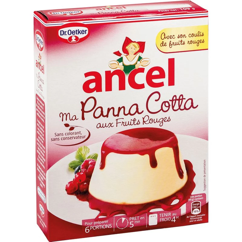 Préparation panna cotta aux fruits rouges 109g - ANCEL