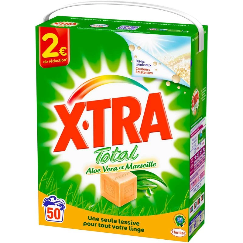 芦荟和马赛洗涤剂 50 次洗涤 - X-TRA