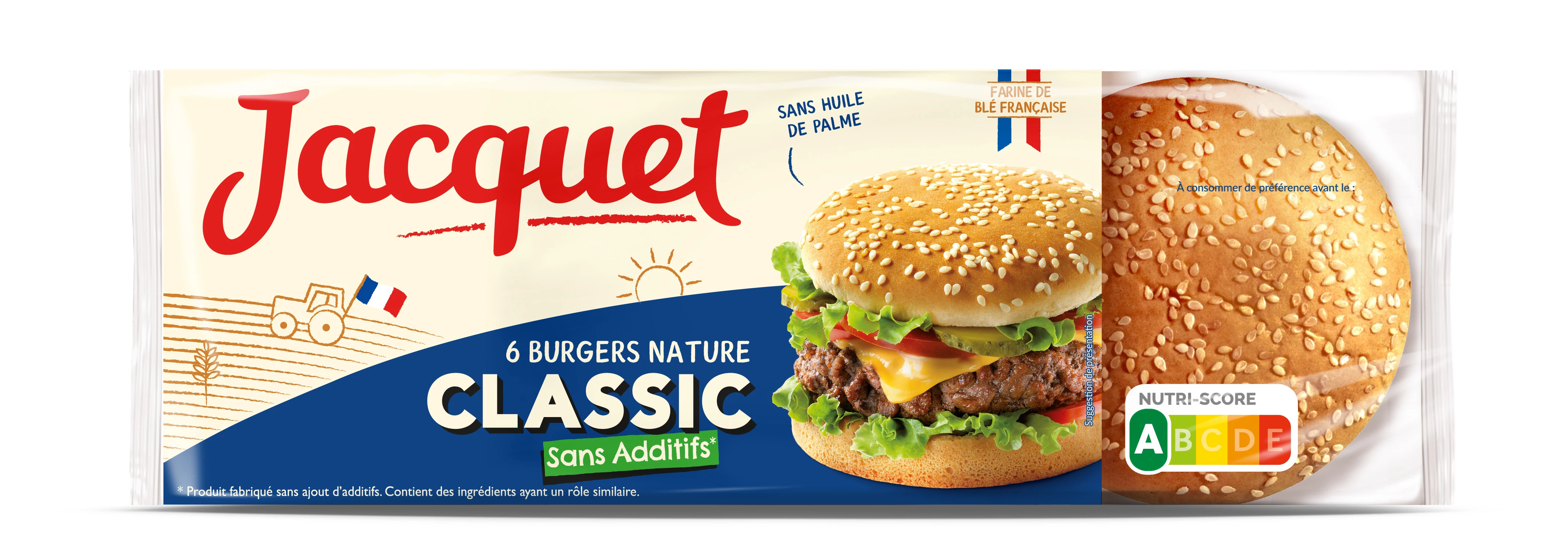 Classic Burger Plain No Added Sugar, x6 350g - - LA FOURNÉE DORÉE