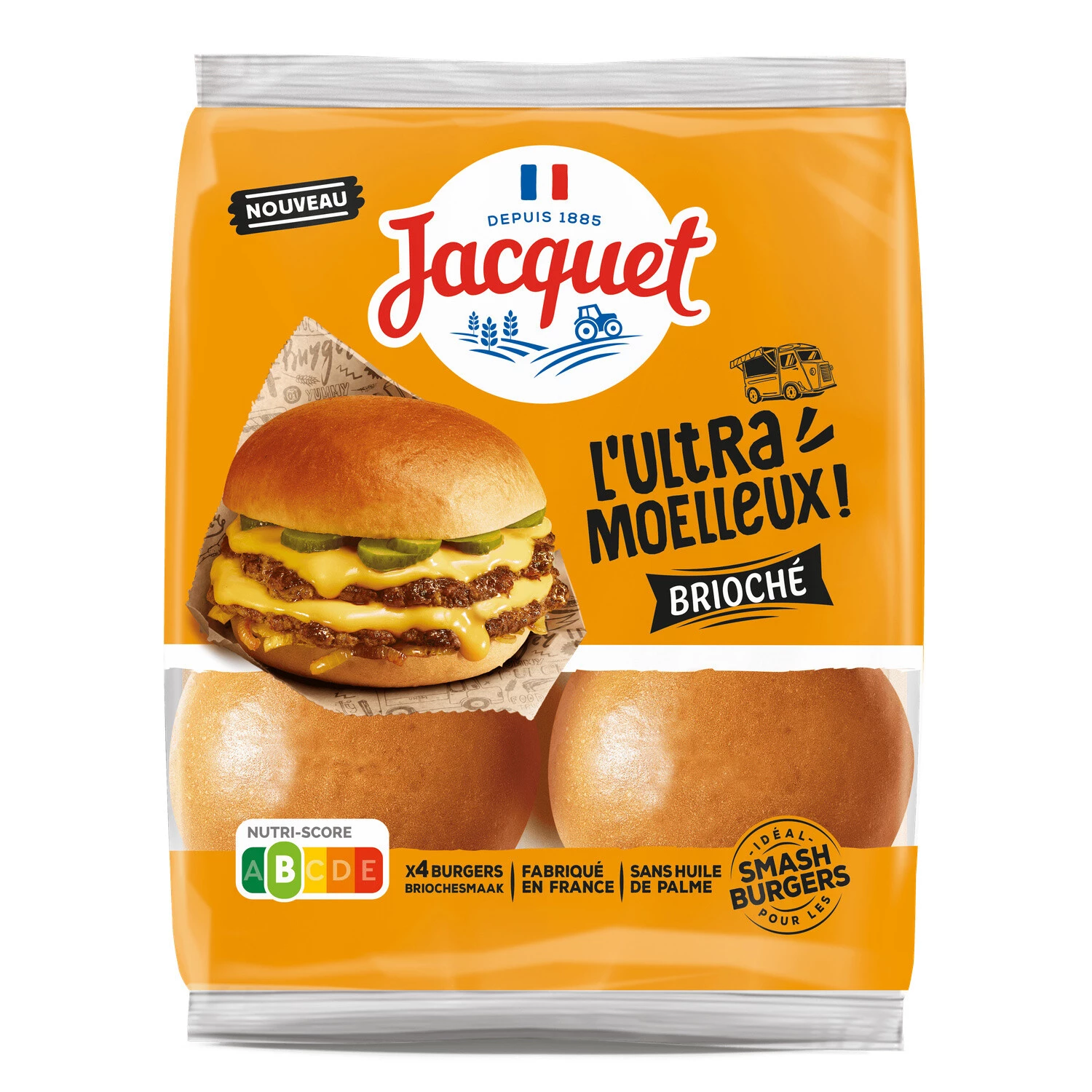 Pain Burger Ultra Moelleux Brioche 260g - Jacquet