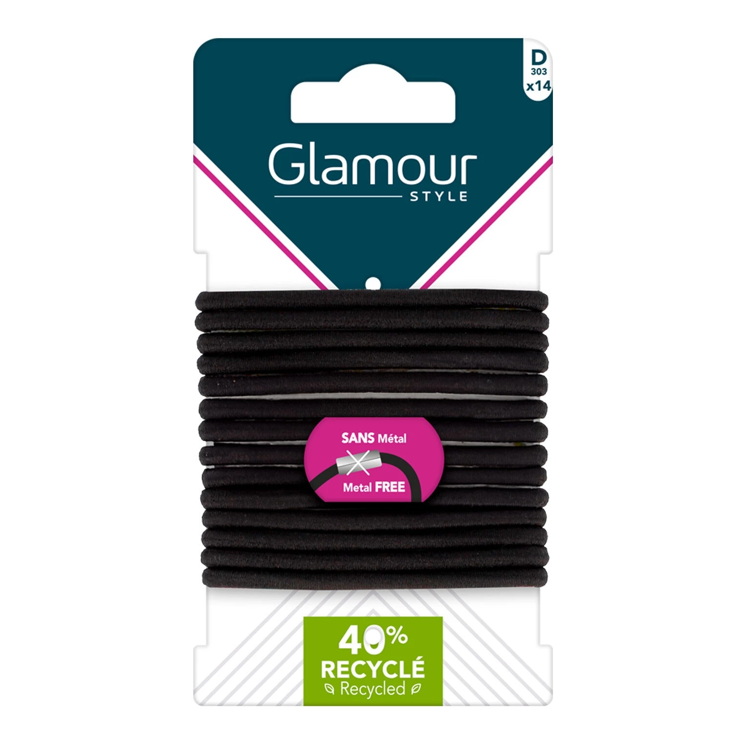 Elastiques Semi-epais Noir X14 -glamour Paris