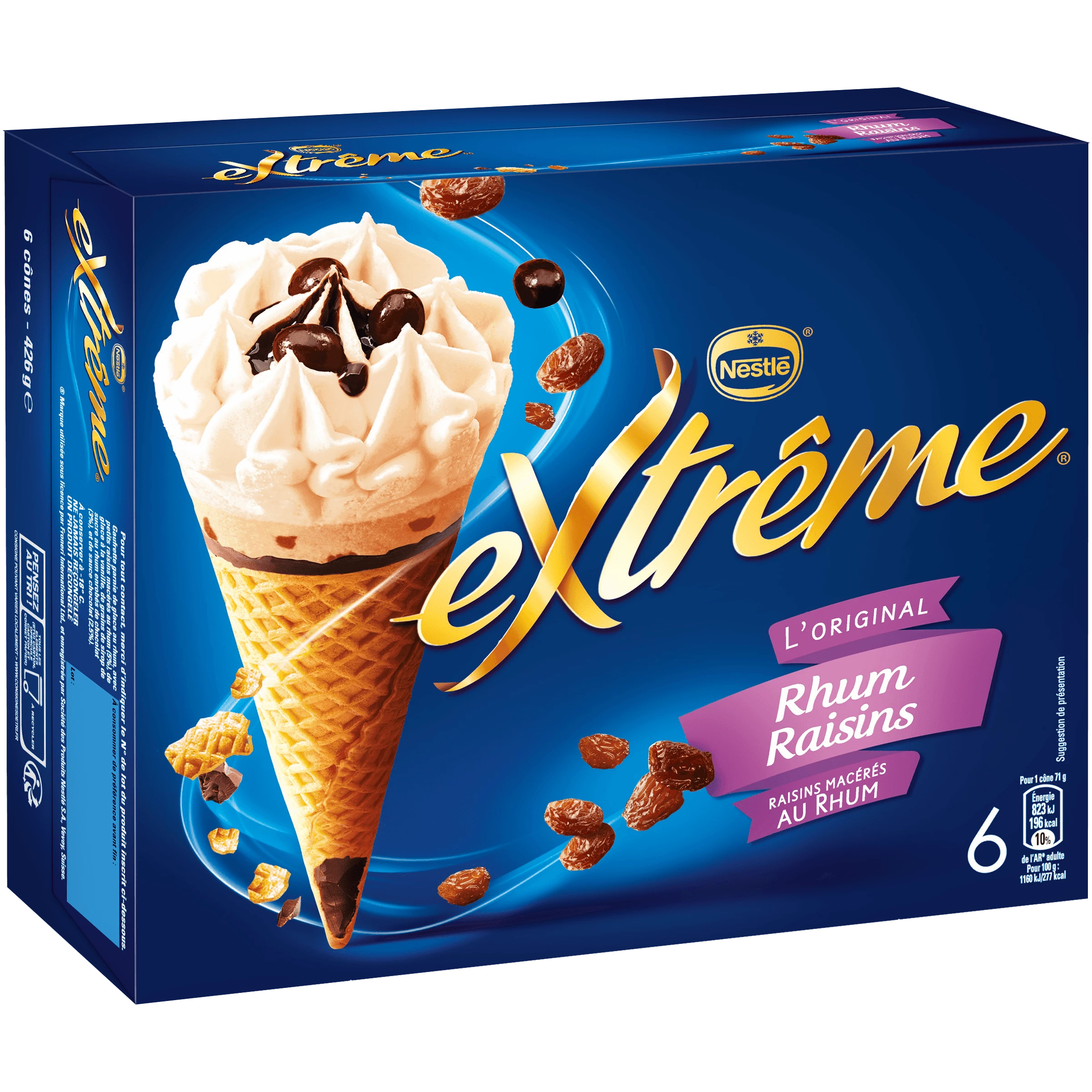 Ice rum cone extreme grapes 6426g -  Nestle