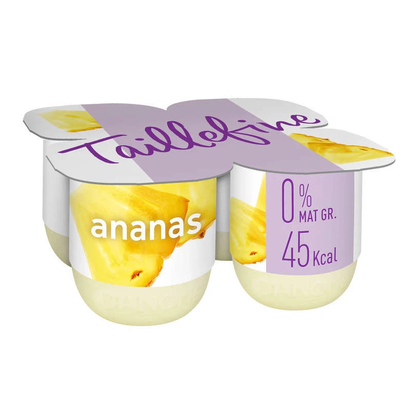 Yaourt ananas 0% m.g. 4x125g - TAILLEFINE