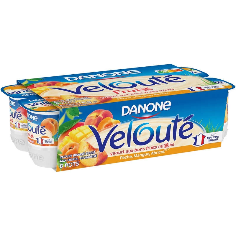 Yaourt pêches ; mangues ; abricot 125x8 - VELOUTE FRUIX