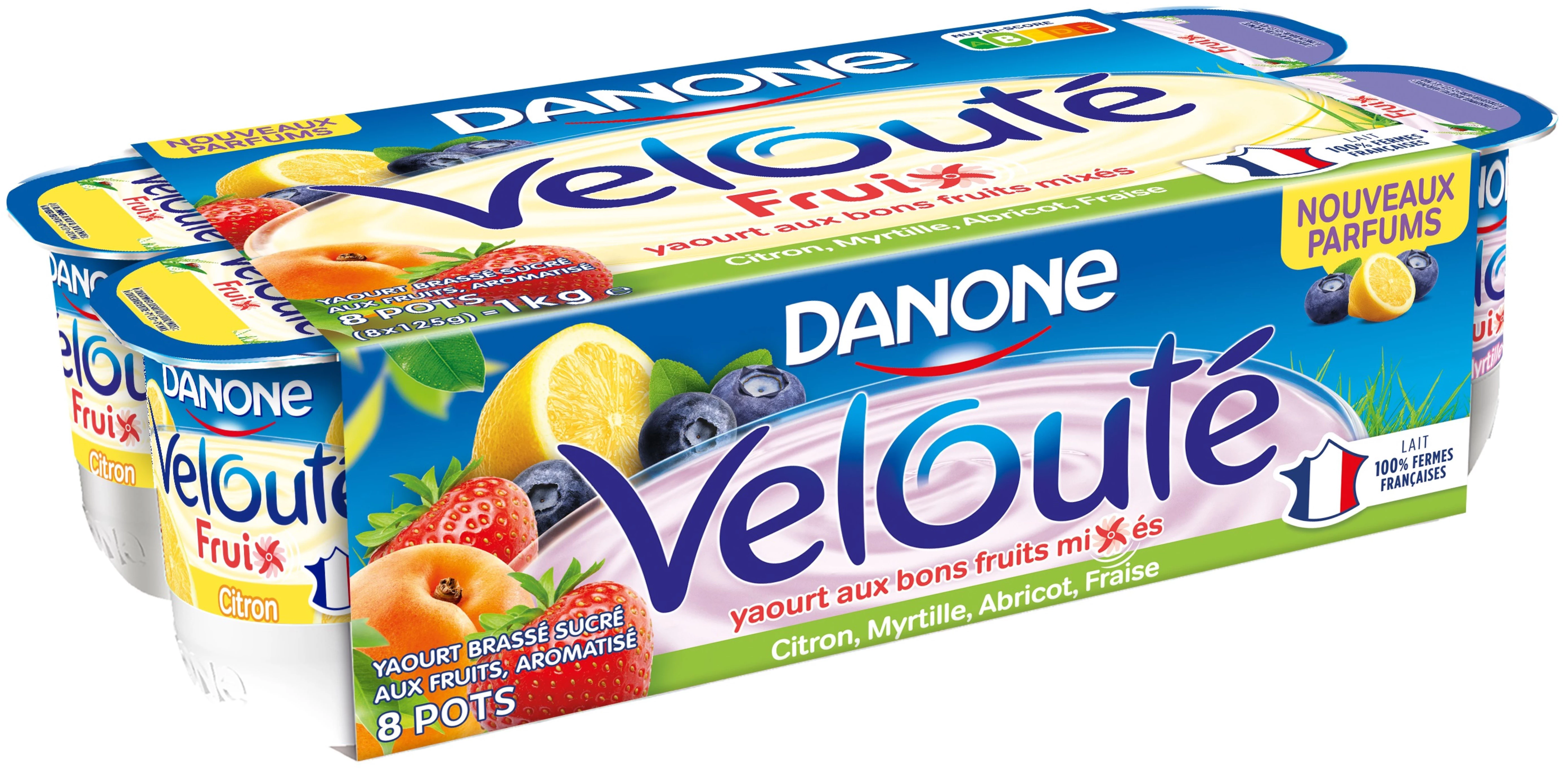 Yogurt Alla Frutta Mescolata Limone Mirtillo Albicocca Fragola Vellutata Fruix 8x125g - Danone