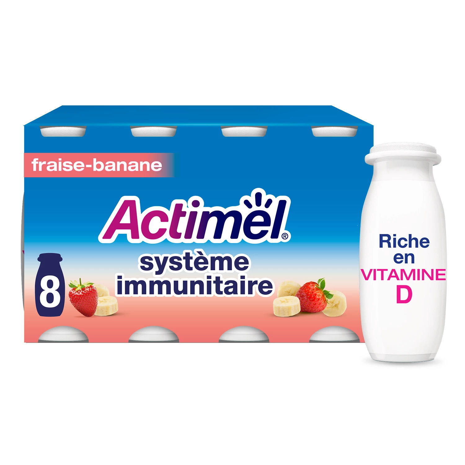Питьевой йогурт клубника-банан -ACTIMEL