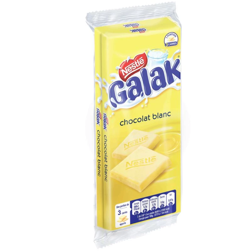 Tablette De Chocolat Blanc Galak 2x100g - NESTLÉ