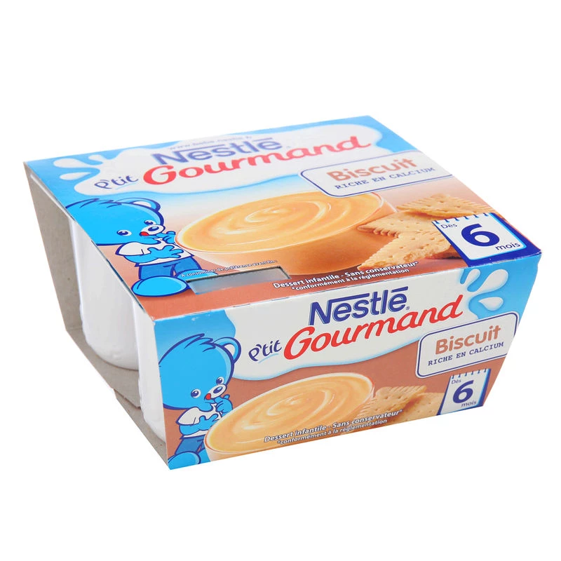 Dessert per bambini al gusto biscotto dai 6 mesi 4x100g - NESTLE