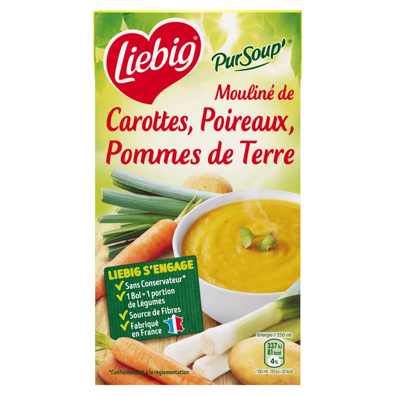 Soupe Moulinée de Carottes Poireaux Pommes de Terres, 1l -LIEBIG