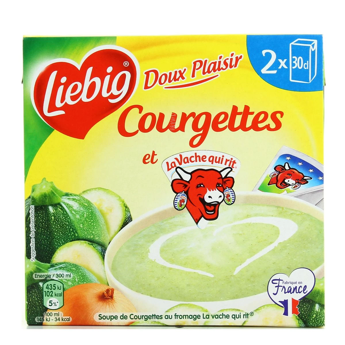 sopa de abobrinha com queijo de vaca risonha 2x30cl - LIEBIG