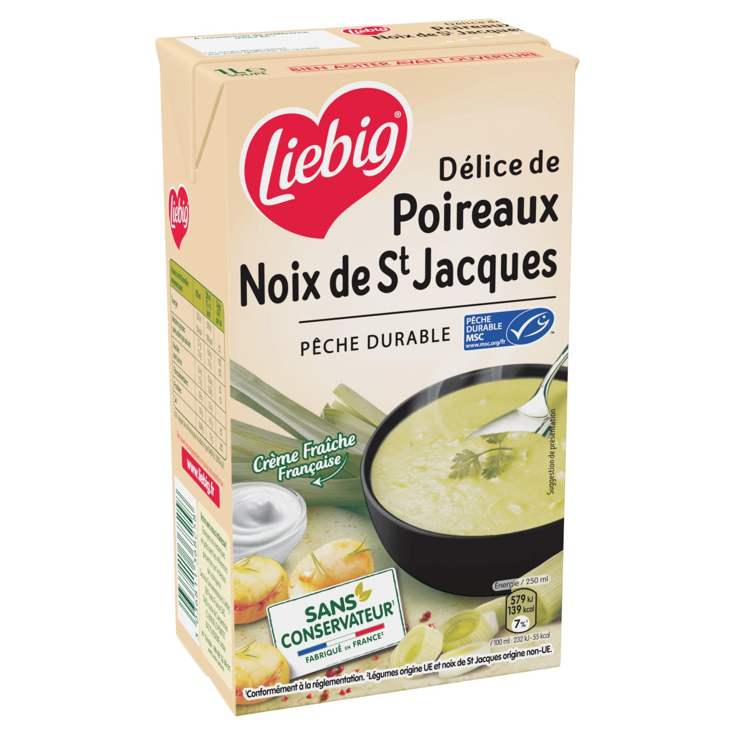 Sopa Delícia de Alho-poró e Vieiras, 1l -LIEBIG