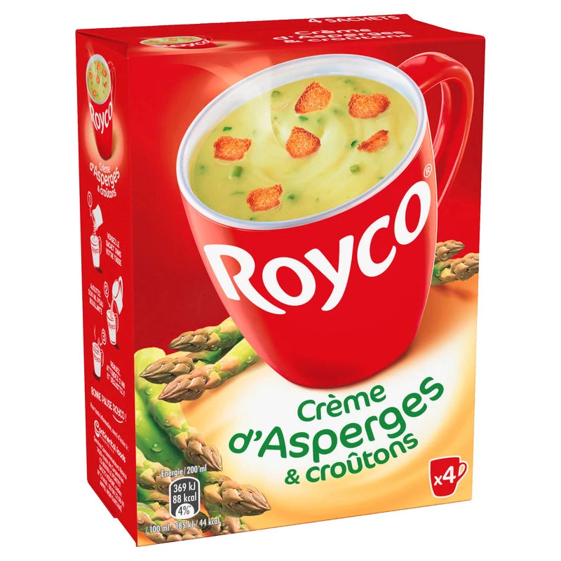 شوربة كريمة الهليون والخبز المحمص، 4x20xl - ROYCO