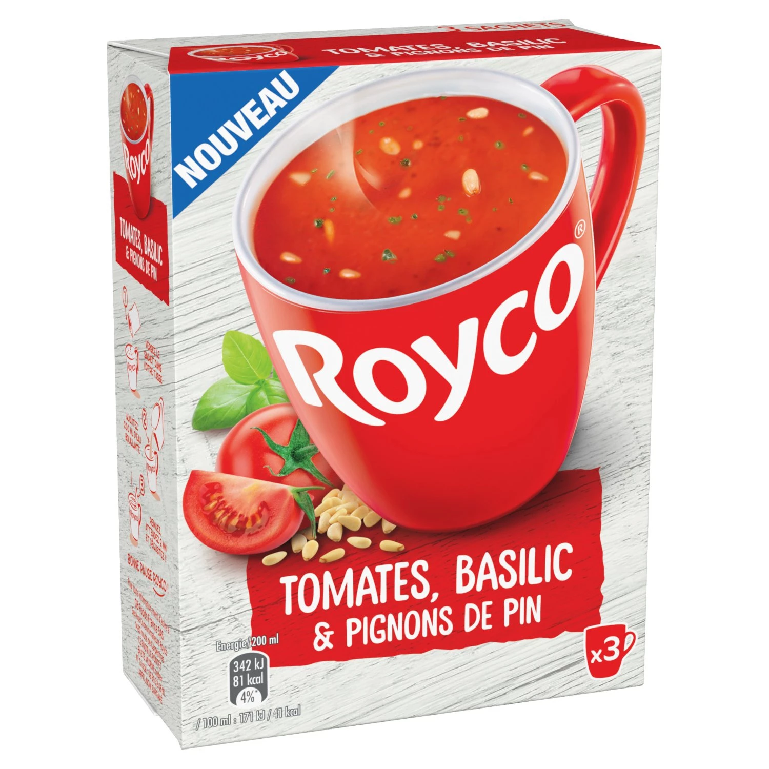 Soupe Tomates Basilic et Pignon de Pain 3x20cl - ROYCO