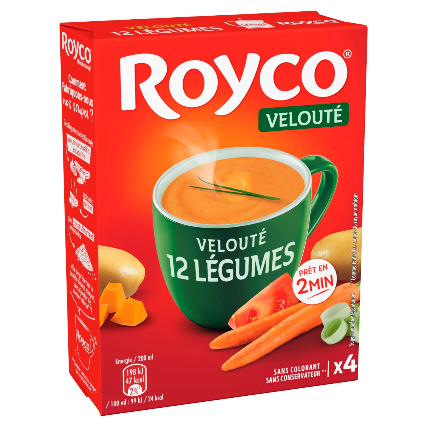 Soupe Déshydratée Veloutée 12 Légumes, 4X800mL - ROYCO