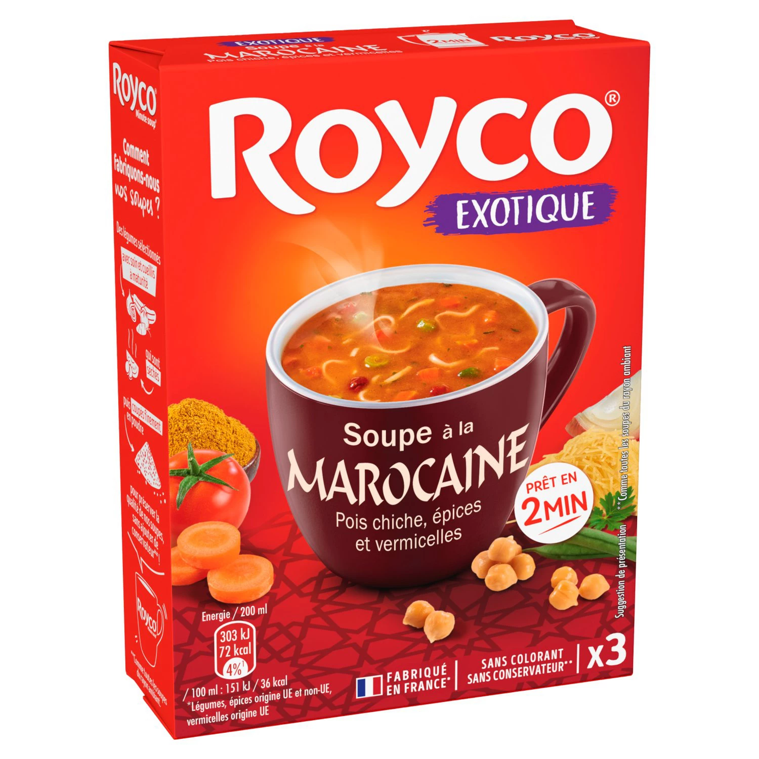 ला मैरोकेन निर्जलित सूप, 3X18.5 ग्राम -  ROYCO