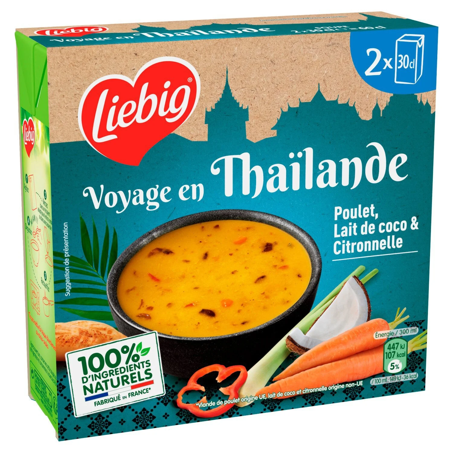 Soup Travel To Thailand Chicken Coconut Milk And Lemongrass 2x30cl - Liebig