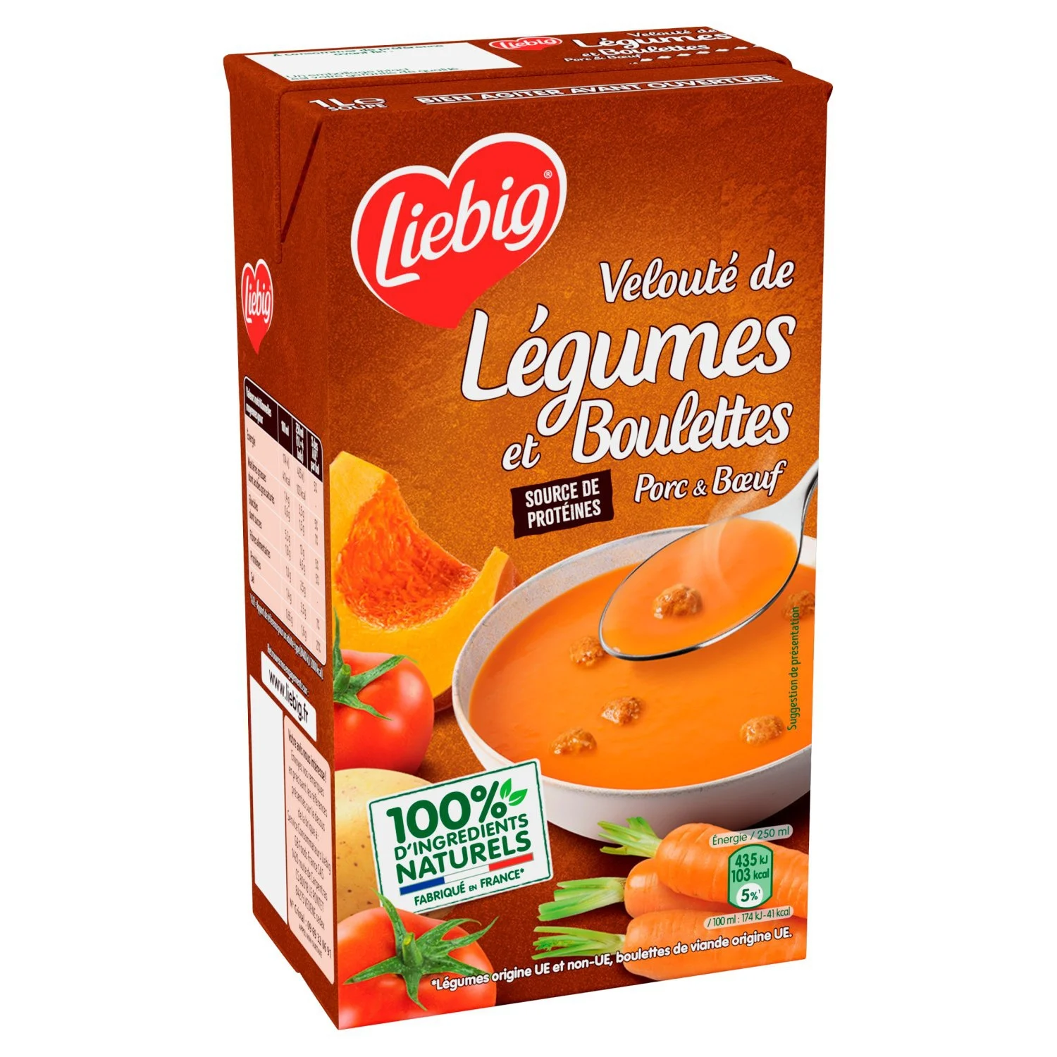 Vegetable cream soup with pork and beef meatballs 1l -  Liebig