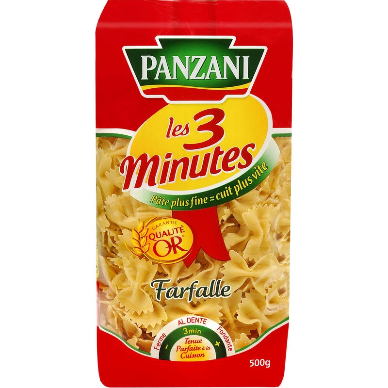 Quick cooking farfalle pasta 500g - PANZANI