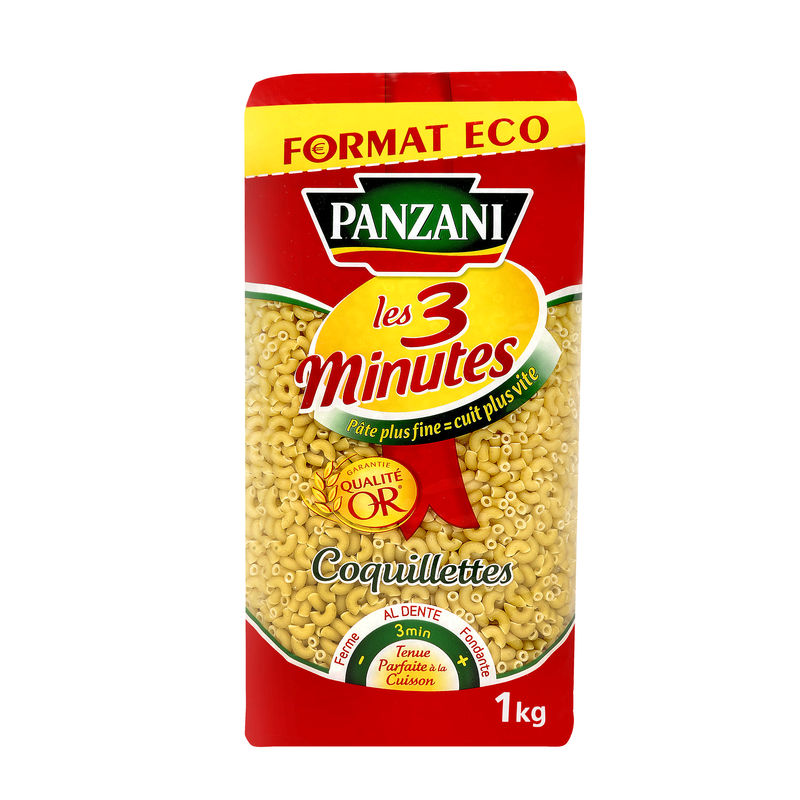 Les 3 Minutes Mì ống Coquillettes gói tiết kiệm 1kg - PANZANI