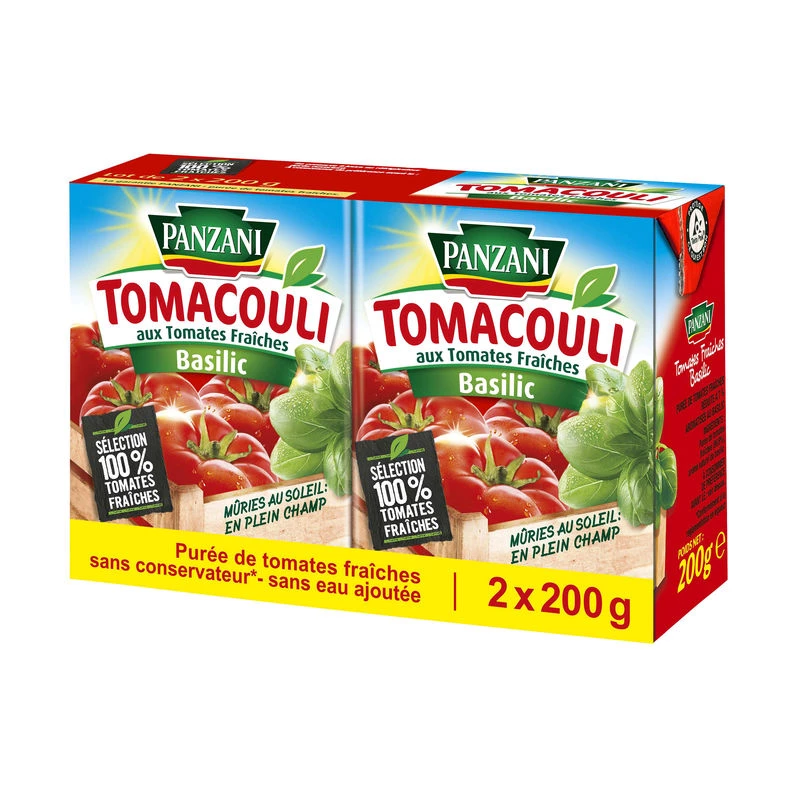 Sauce Tomacouli Basilic; 2x200g - PANZANI