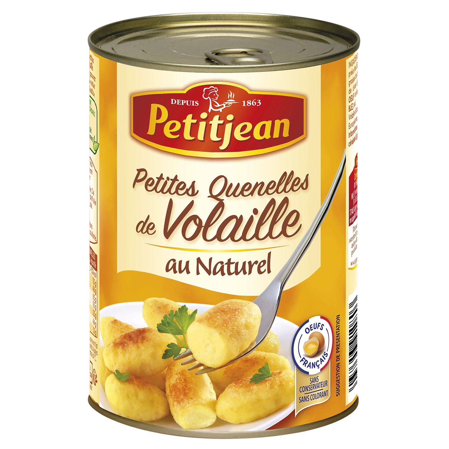 Plat Cuisiné Petites Quenelles De Volaille Au Naturel 255g - PETITJEAN