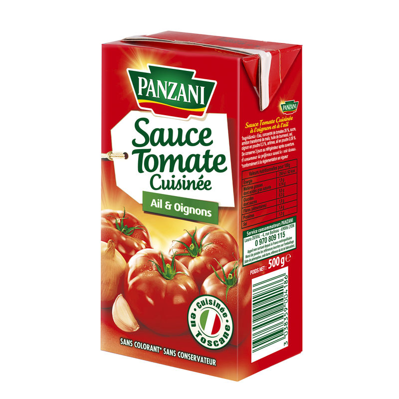 Sauce tomate cuisinée ail et oignon 500g - PANZANI