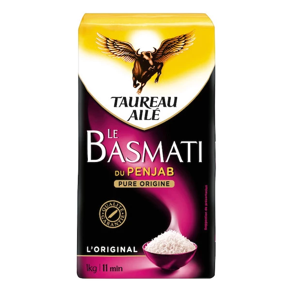 Riz Basmati du Penjab, 1kg - TAUREAU AILÉ