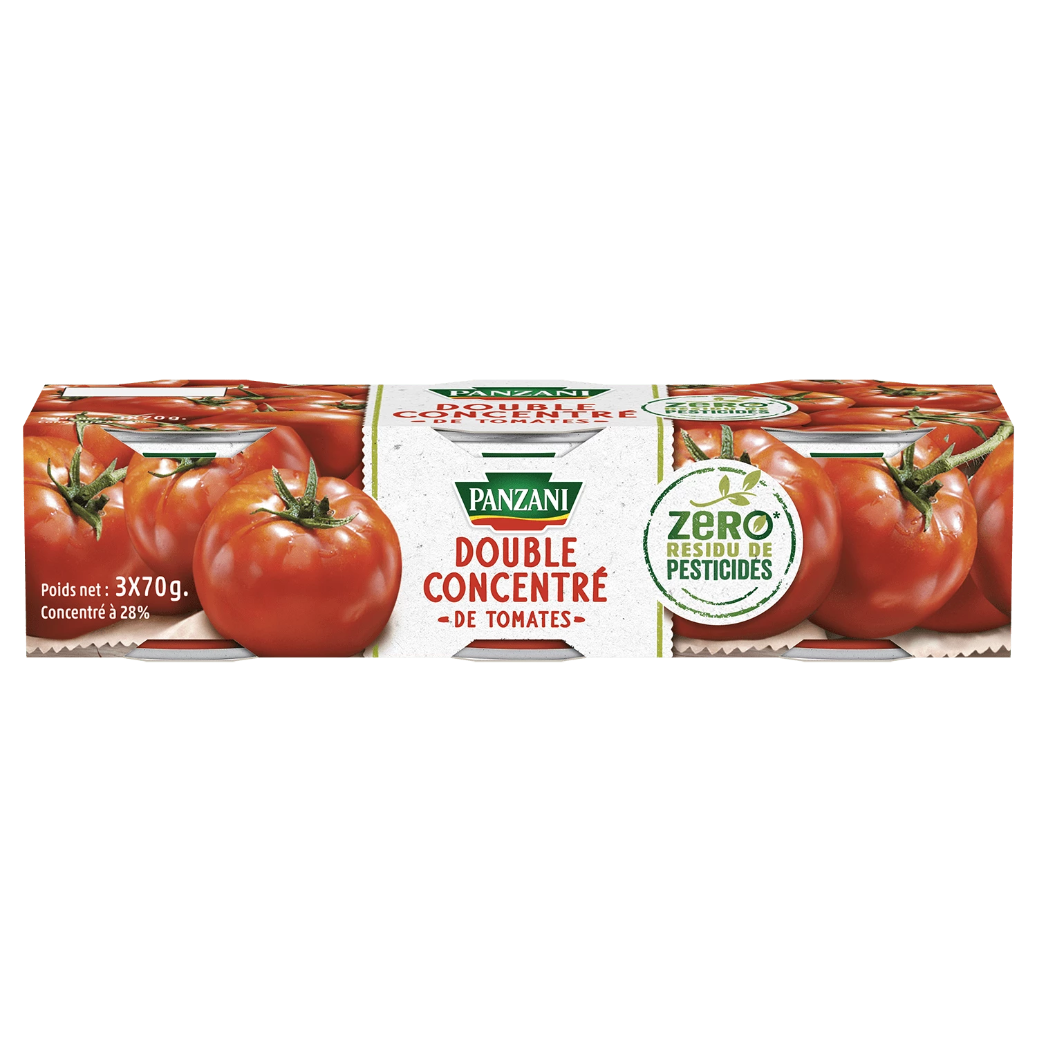 Concentrado Duplo de Tomate; 3X70g - PANZANI
