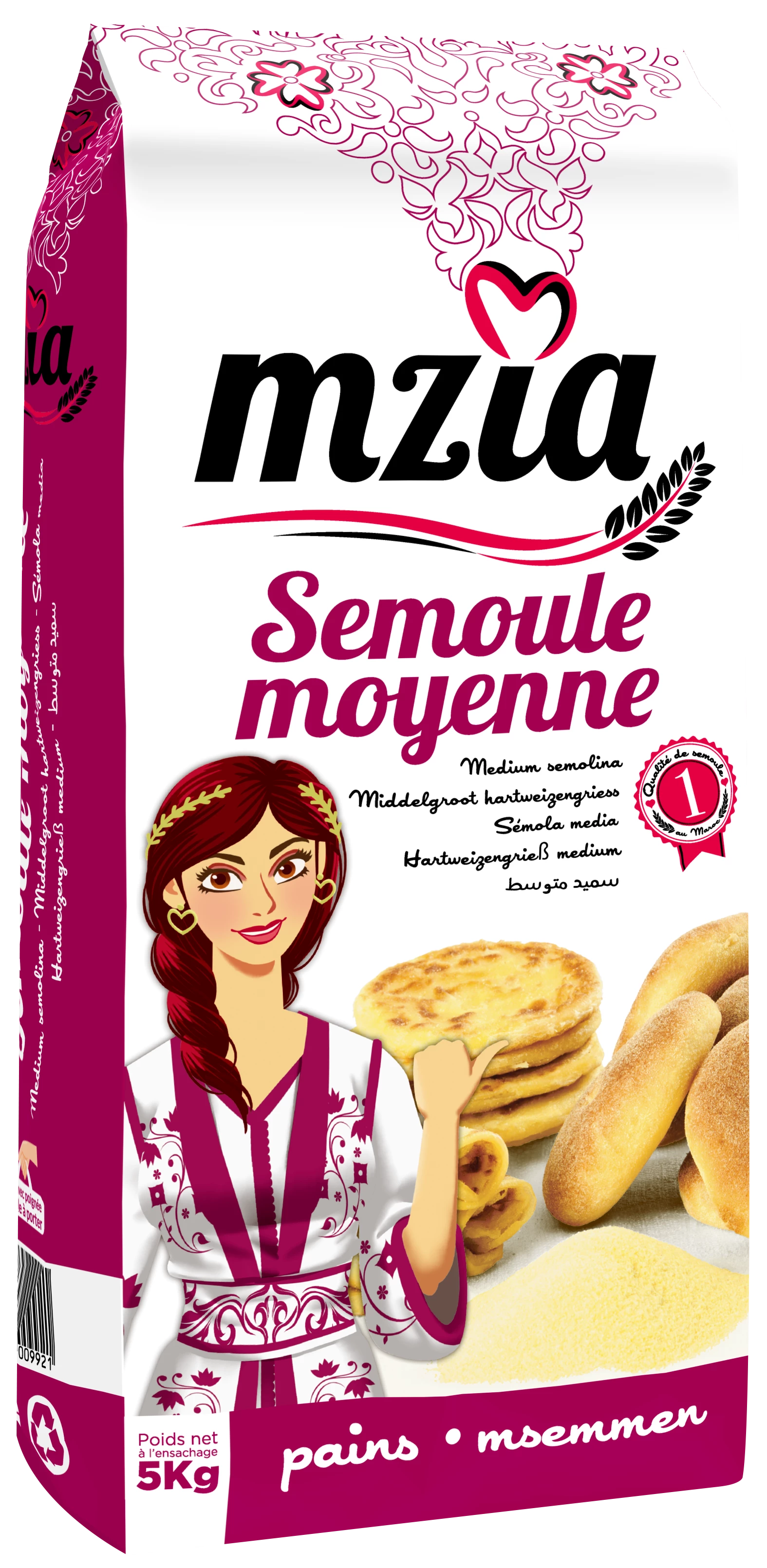 Semoule Moyenne 5 Kg -  MZIA