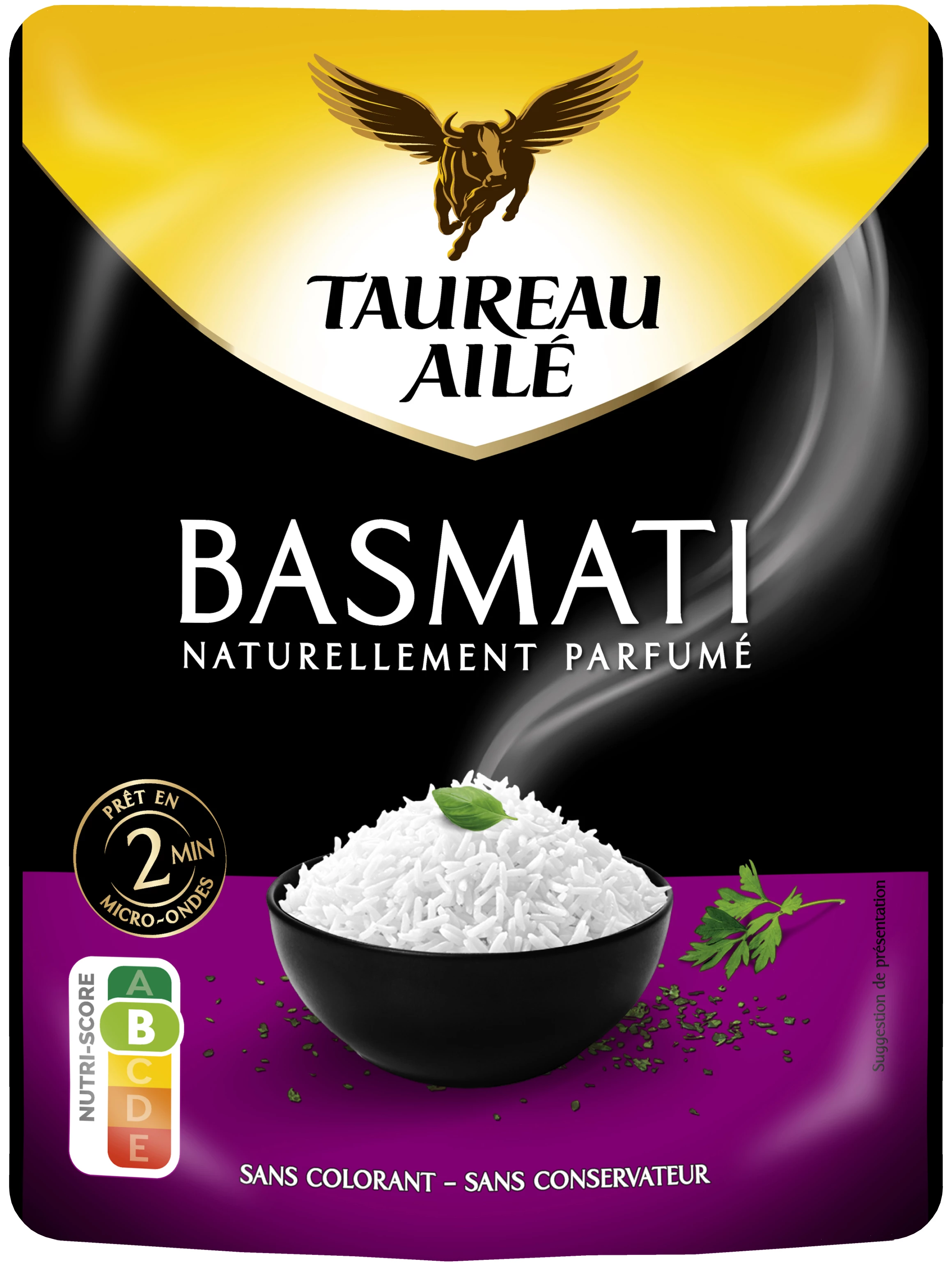 Riz Basmati Nature,250g - TAUREAU AILÉ