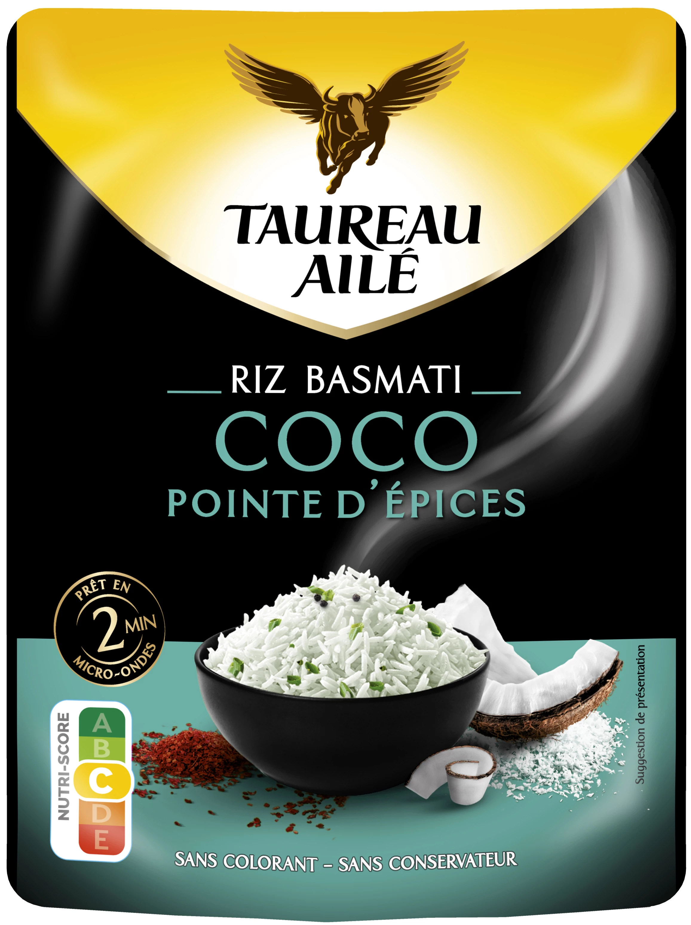 Riz Basmati Coco, 250g - TAUREAU AILÉ