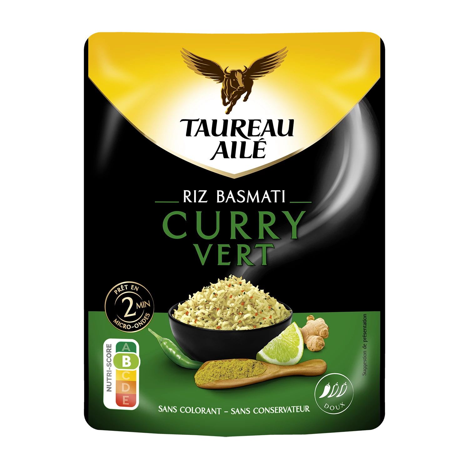 Caril Riz Basmati Verde, 250g - TAUREAU AILE