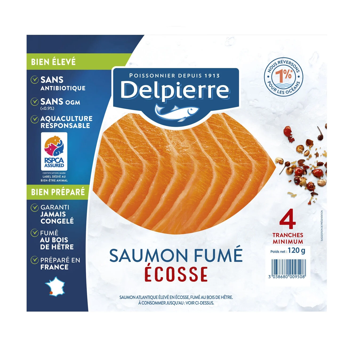 Salmone affumicato scozzese 4tr 120g