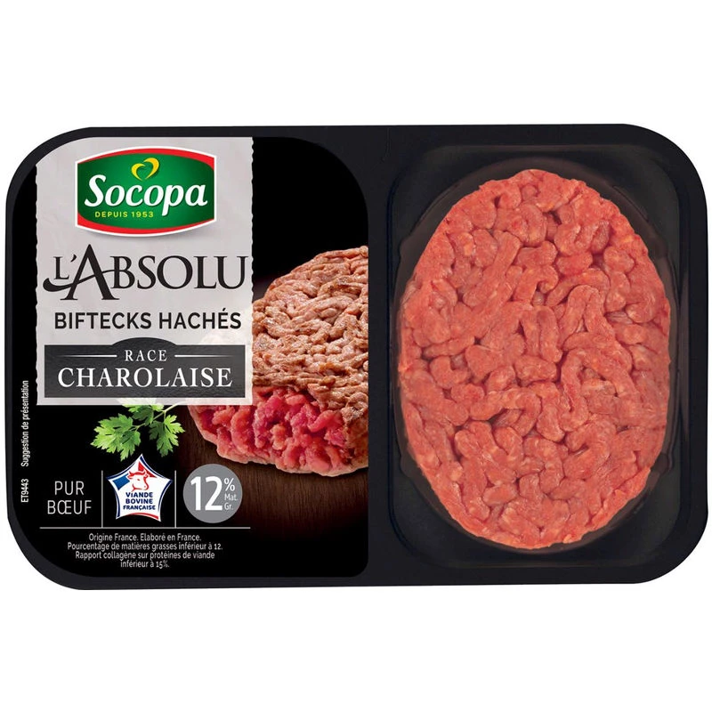 Ground beef 12% fat 2x125g - SOCOPA