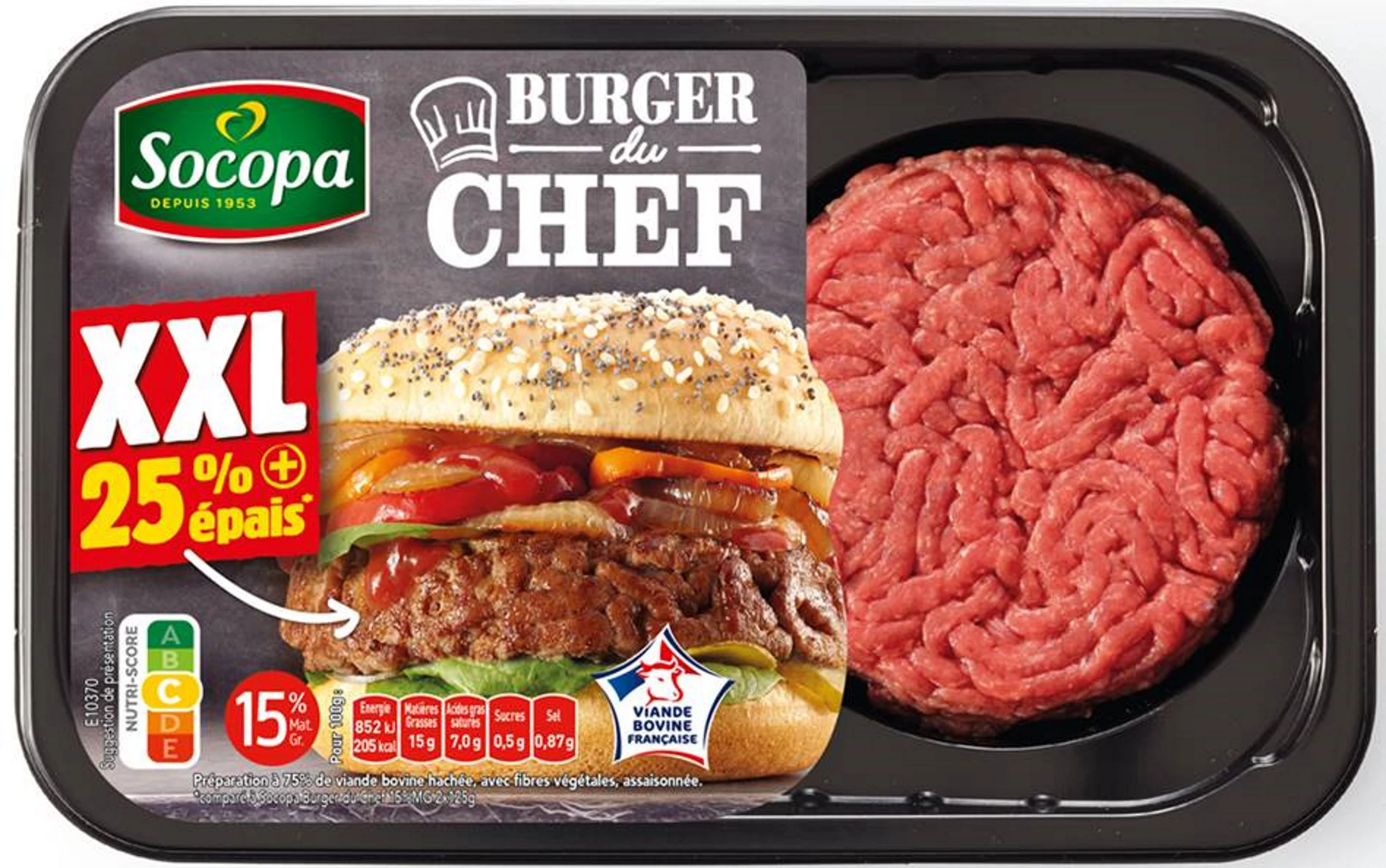 Burger du Chef Nature XXL, 250g - SOCOPA