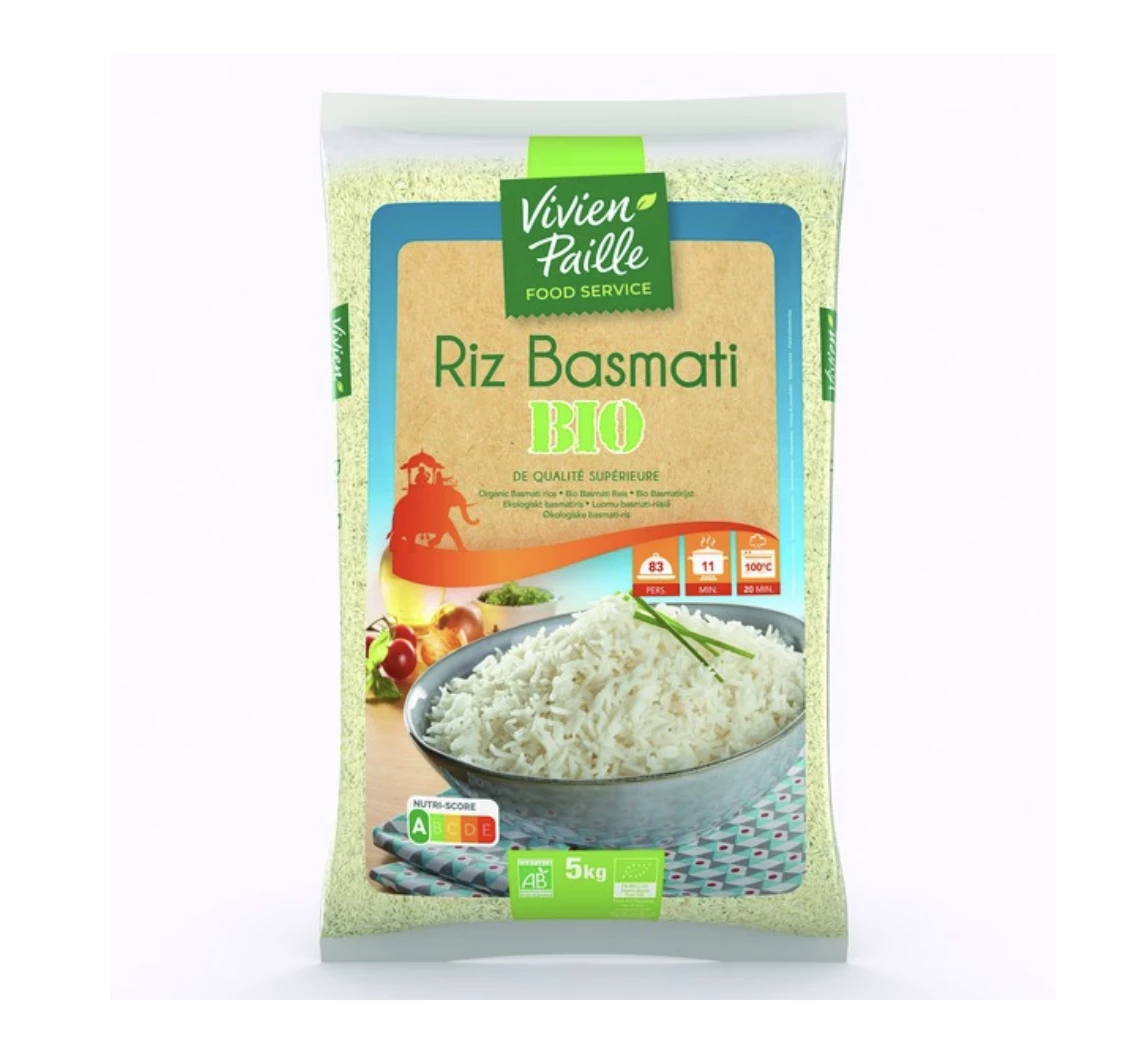 Riz  Long Basmati Bio Qs Sac 5kg - VIVIEN PAILLE