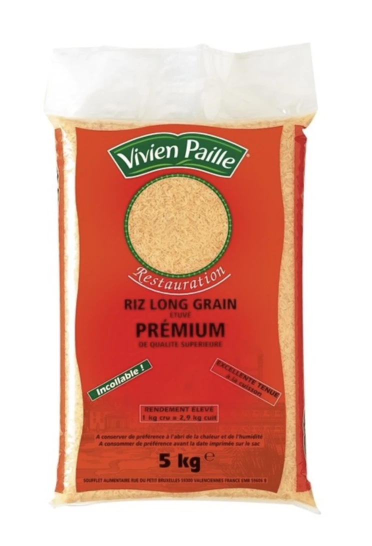 Riz  Long Etuve Premium Sac 5kg - VIVIEN PAILLE